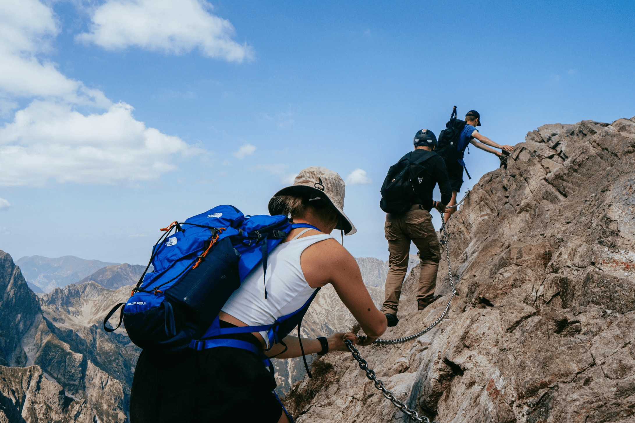 Outdoor rock climbing lesson